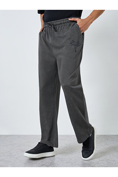 Styli Men Charcoal Acid Wash Oversized Joggers