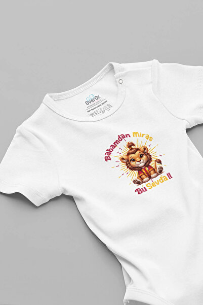 Livik %100 Pamuk Babamdan Miras Bana Bu Sevda Yazılı Taraftar Bebek Body Çıtç...