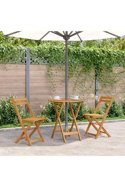 vidaxl Folding Garden Table 70 cm Solid Acacia Wood