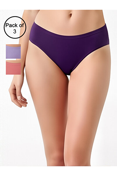 Clovia By Styli Pack of 3-Mid Waist Hipster Panties with Inner Elastic - Cotton