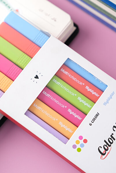 Matt Notebook 6-Piece Highlighter Highlighter Pen Set