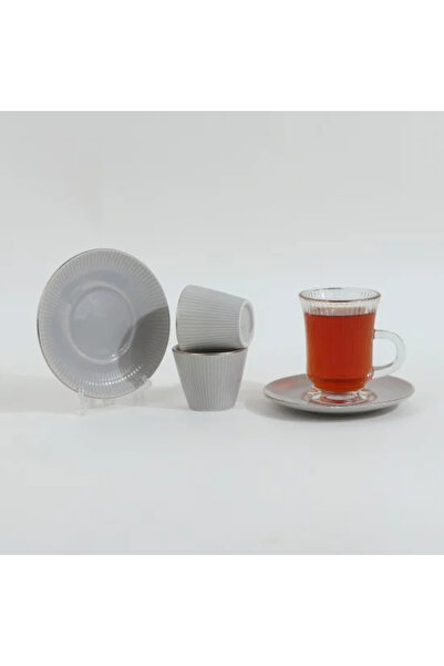 TULIN Light Grey 36-Piece Tea and Coffee Cup Set