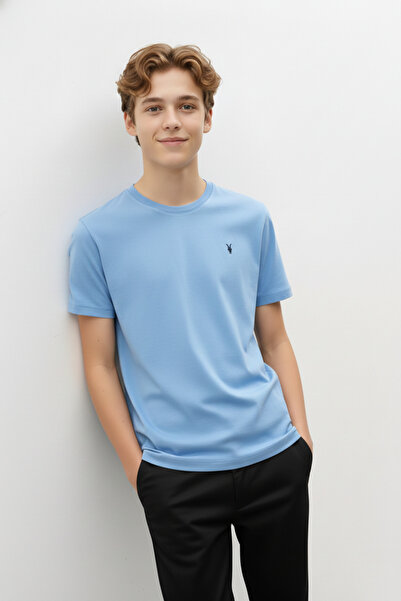 Kozik Μπλουζάκι για αγόρια με κέντημα στον λαιμό και κοντά μανίκια KZK001