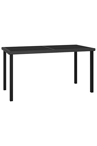vidaxl Garden Dining Table Black 140x70x73 cm Poly Rattan