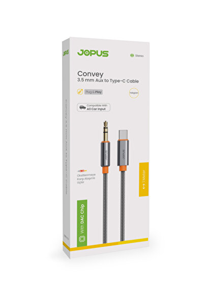 Jopus İphone Android Uyumlu - Type-C To 3.5mm Aux Kablo - Tak Çalıştır Aux Ör...