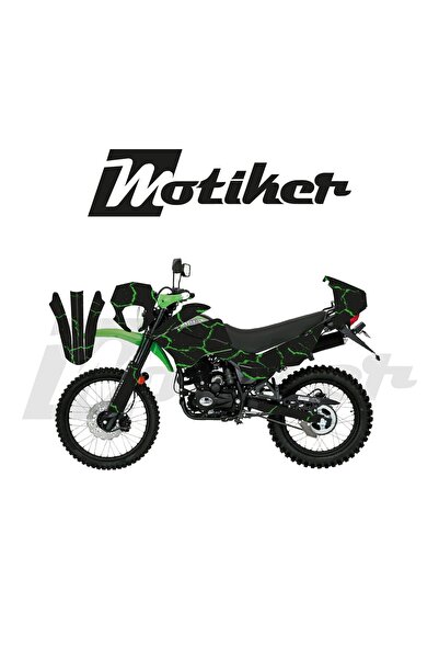 Motiker Mondial 2016-2022 Model X-Treme Max 200İ Siyah Zemin Üstüne Yeşil Şim...