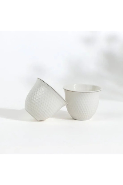 Generic Modern design white and gold coffee cup set, 12 pieces