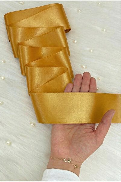 ZEYMERADE 6 см златна двустранна сатенена панделка, 10 метра, опаковане на по...