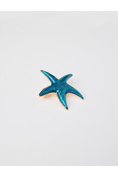 Jimmy Key Mavi Deniz Yıldızı Figürlü Broş