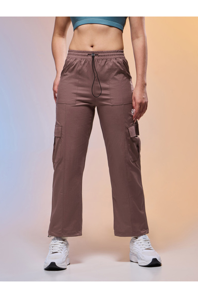 Technosport By Styli Women Solid Slim Fit Sports Cargo Track Pants