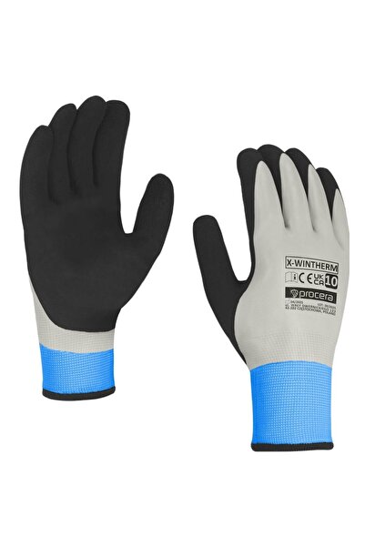 Procera Polyester knitted and insulated work gloves, double latex, sandy grip...