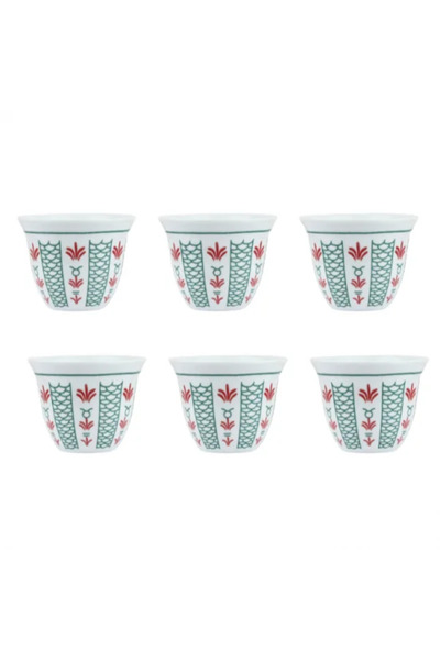 Generic Al Badia coffee cup set - green - 6 pieces