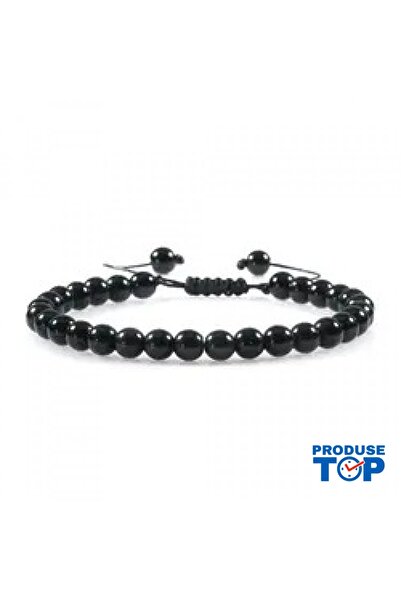 Produse.Top Unisex Bracelet with Shiny Black Semi-Precious Stones