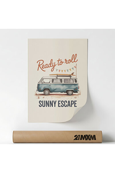 21mxm Poster 'Ready to roll - Sunny Escape' Pe Panza Mata, Design Minimalist,...