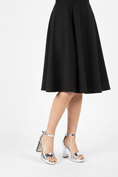 Weynes Women's Silver Mirror Single Strap Platform Heeled Shoes Wsb3112