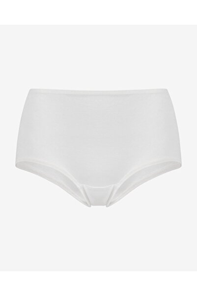 Bolero Kadın Bambu Yüksek Bel Slip Külot Ten Beyaz