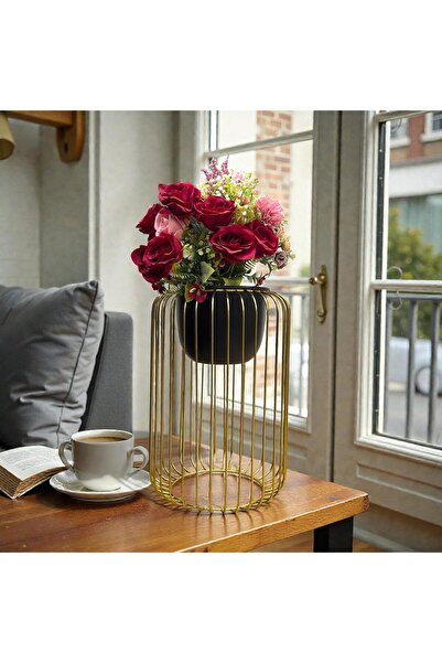 Generic Modern Metal Plant Stand with Black Mild Steel Pot