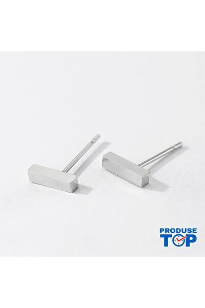 Produse.Top Fashion Earrings in Silver Stainless Steel with Rectangular Eleme...