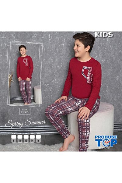 Produse.Top Boys Pajamas with Red Printed Long Sleeve Shirt and Multicolored ...
