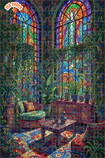 Teona Ahşap Büyülü Mozaik Bahçe Çift Katlı Çerçeveli Ahşap Puzzle 150 PARÇA 2...