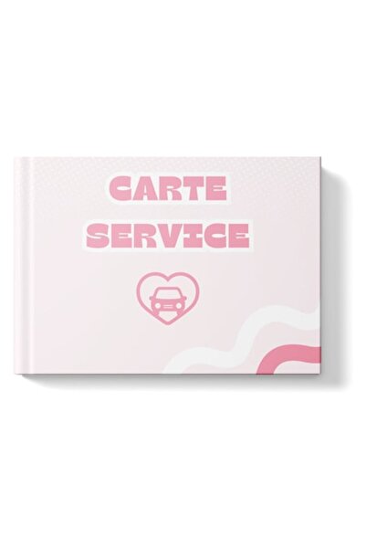 OEM Car Service Book A5 Landscape – Pastel Pink Cover, Maintenance and Revisi...