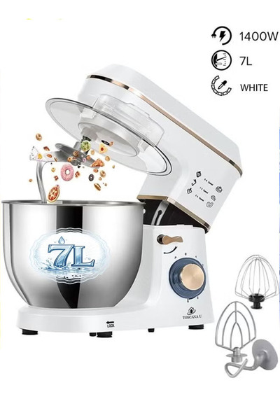 TOSCANA U Toscana U 7L 1400W Electric Stand Mixer with Lid and LED Light
