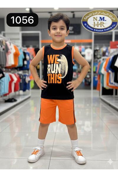 ALnama لبس ولادي طقم تيشرت -شورت