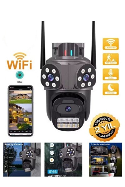 ARN ARNA Dış Mekan Üç Kameralı Gece Görüşlü Full Hd PTZ Ip Akıllı Güvenlik Ka...