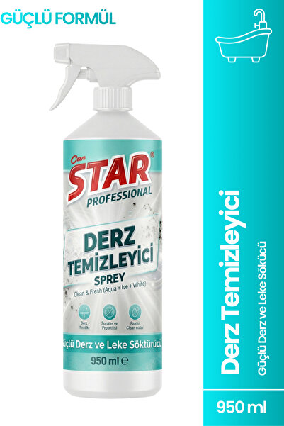 Can Star Derz Temizleyici Sprey 950 ml – Güçlü Derz ve Leke Sökücü (Banyo/Mut...