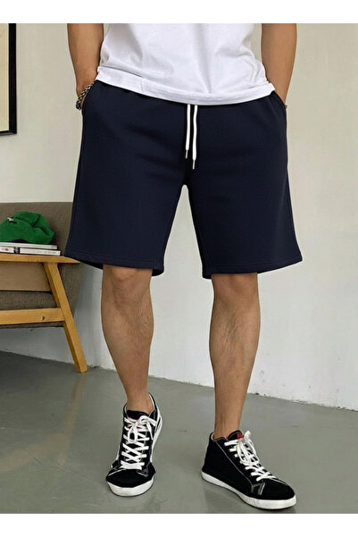 MONFİ Men's Combed Cotton Shorts Relaxed Fit Shorts