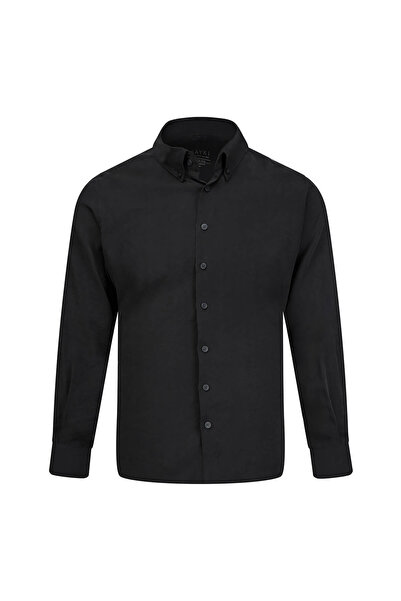Hatemoğlu Anthracite Comfort Fit Buttoned Collar Long Sleeve Shirt
