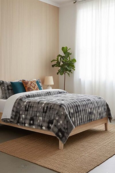 Eco Concept Dama Tavşan Tüyü Çift Kişilik Yatak Örtüsü 220x240 Cm Gri