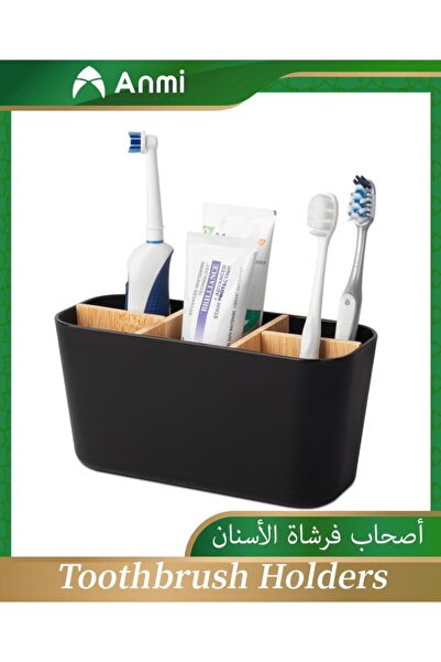 Anmi Bamboo Tooth Brush Holder with 5 Slots