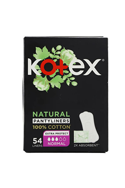 Kotex Natural Pantyliners, 100 Percent Normal Cotton Pantyliner with Extra Pr...