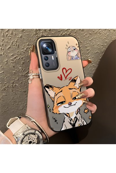 CHICASELUX Mi 12T/12T Pro Compatible Heart-Themed Fox Rabbit Printed Case, Ma...