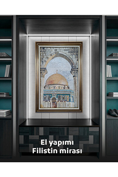 Zaytoon Duvar Tablosu Kubbetüs Sahra El Yapımı Mozaik Dikey 144x104 cm