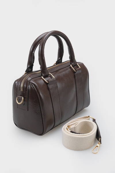 LOJO Geantă de mână și de umăr pentru femei, cu fermoar, cusută, de culoare a...