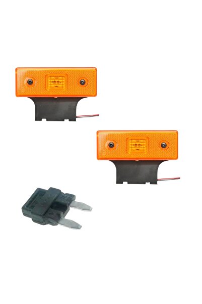 OEM Set of 2 Side lights, LED, yellow, 12/24V, plastic, oversized, 110 x40 mm...