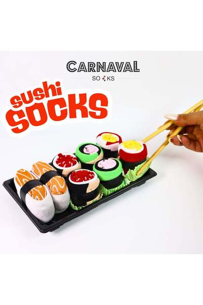 CARNAVAL SOCKS Sushi Kutulu Hediye Desenli Unisex Çorap Seti 37-44