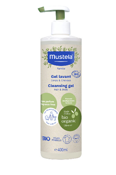 Mustela Τζελ καθαρισμού μαλλιών και σώματος, πιστοποιημένο BIO, 400 ml