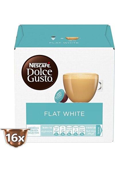 Nescafe Flat White Capsules for Coffee Machine, Light Roast, 16 Capsules, Sin...