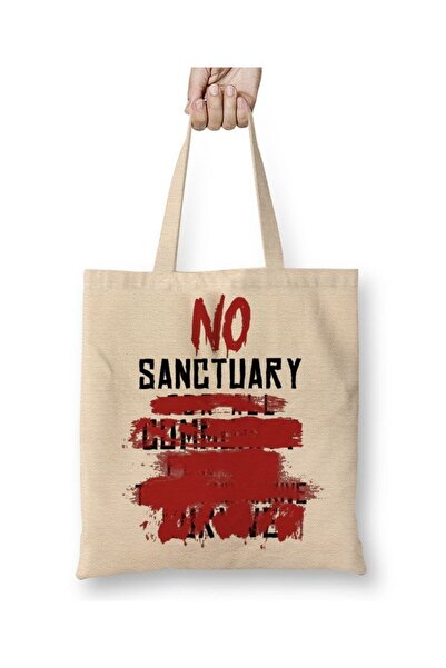 Toyaso No Sanctuary Λευκή υφασμάτινη τσάντα με μακριά λαβή Τσάντα για ψώνια Τ...