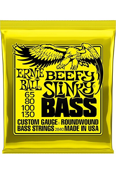 Ernie Ball Beefy Slinky Nickel Wound Electric Bass Guitar Strings - 65-130 Gauge