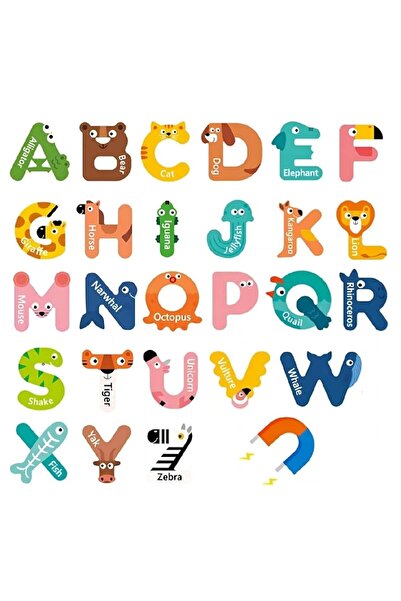 Arabest Large magnetic letters, 26 pcs cute animal letter magnet refrigerator...