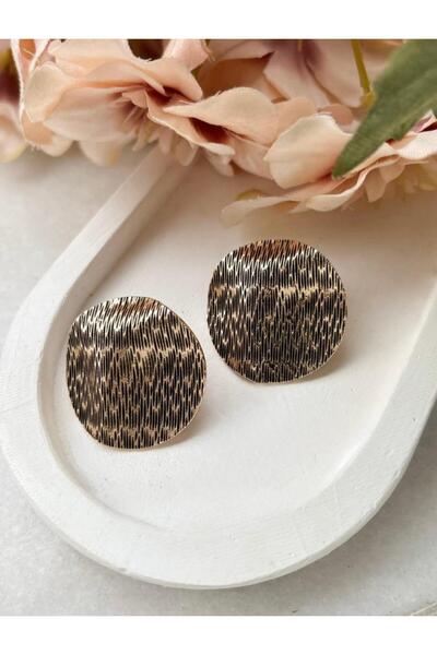 Ceso Accesories أقراط برونزية مستديرة منقوشة بتصميم عتيق