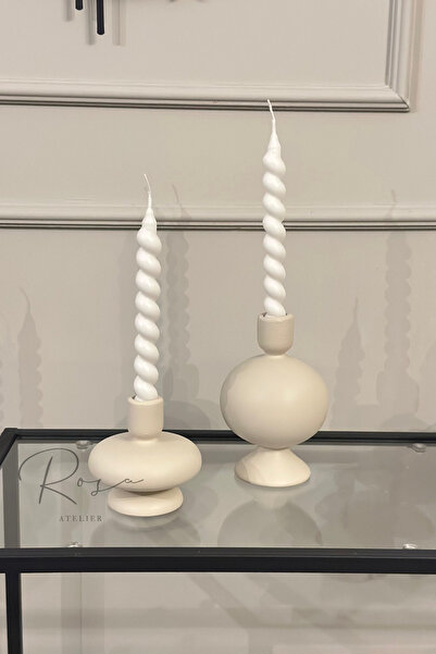 Rosa Atelier Dekoratif 2'li Tombul Şamdan