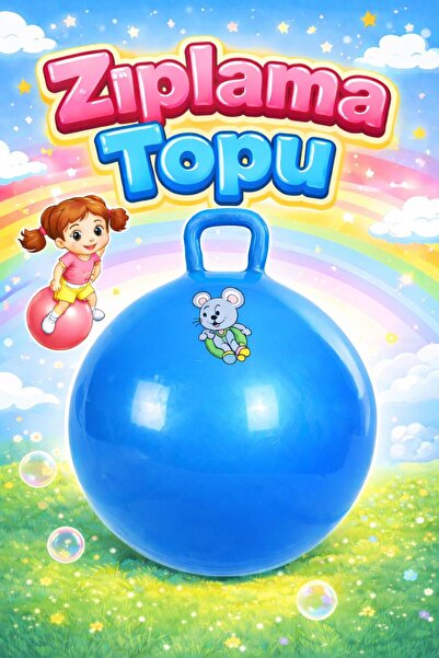 hak-iş oyuncak Blue Kangaroo Jumping Ball - Children's Plates Ball (45 cm)