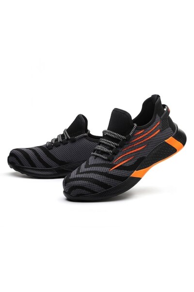 OEM Pantofi de protecție, LINE, negru/portocaliu, bombeu metalic