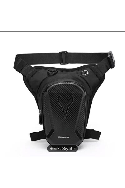Newish Polo Siyah Unisex Motorcu Su Geçirmez Bacak Bel ve Omuz Çantası Gece G...
