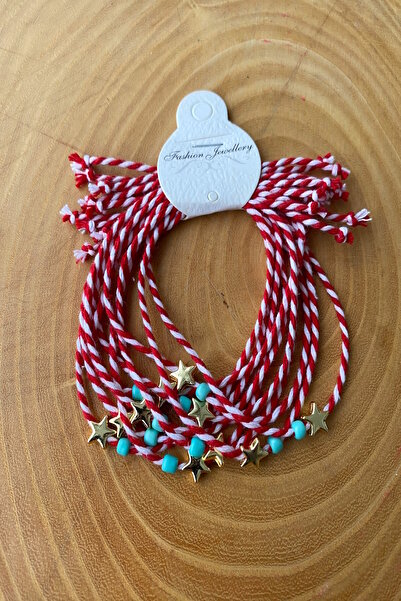 Shepidi 10-Piece Gold Star Object Knotless Martenica Lucky Bracelet